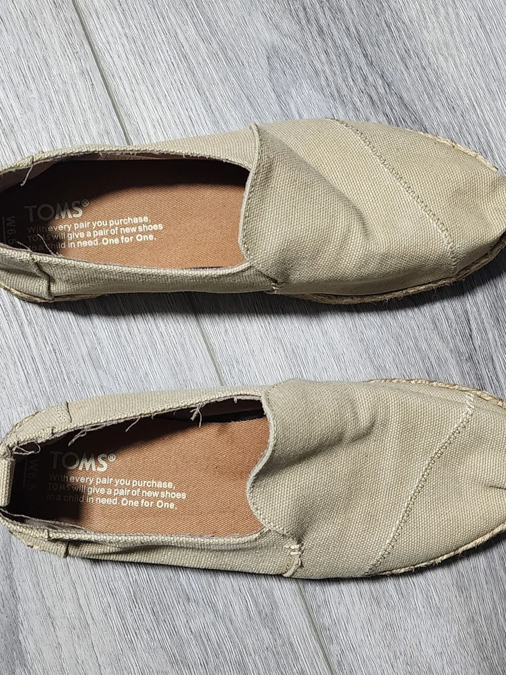 Toms Alpargata Rope Espadrilles Beige Slip On Flats Womens Size 6.5